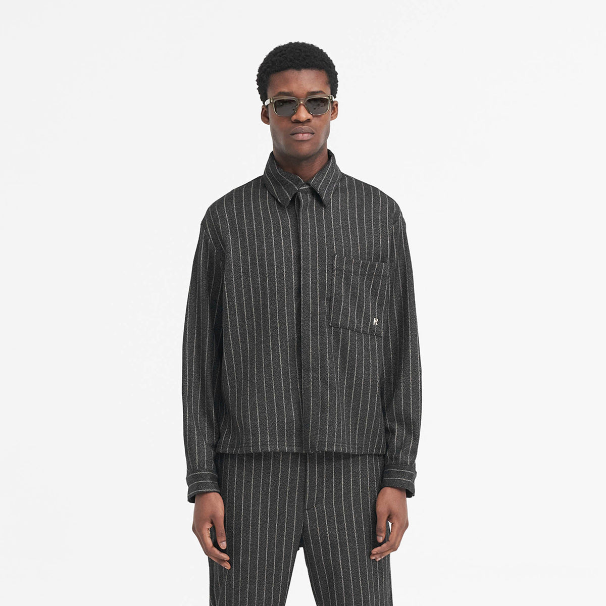Trecapi Micropinstripe Dress Shirt | White/Black