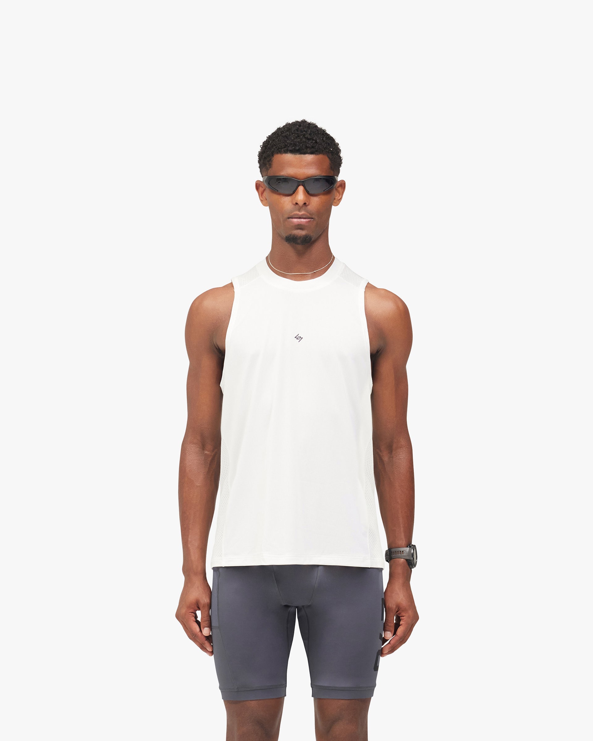 247 Numbers Tank - Flat White