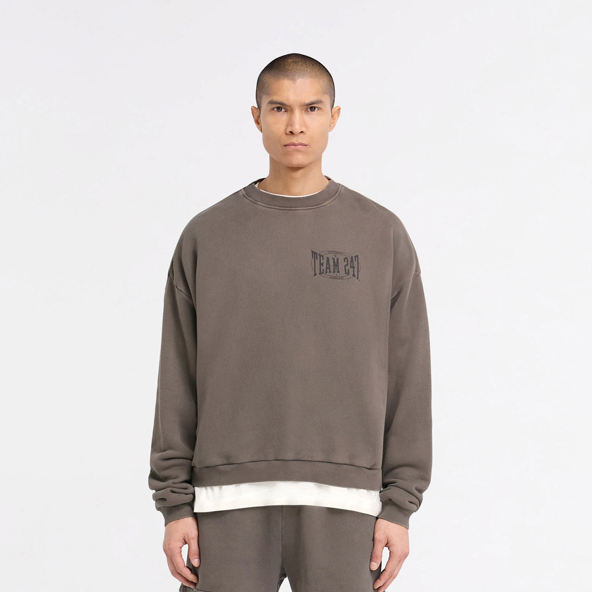 247 X Everlast Training Camp Boxy Sweater - Washed Brown | REPRESENT CLO