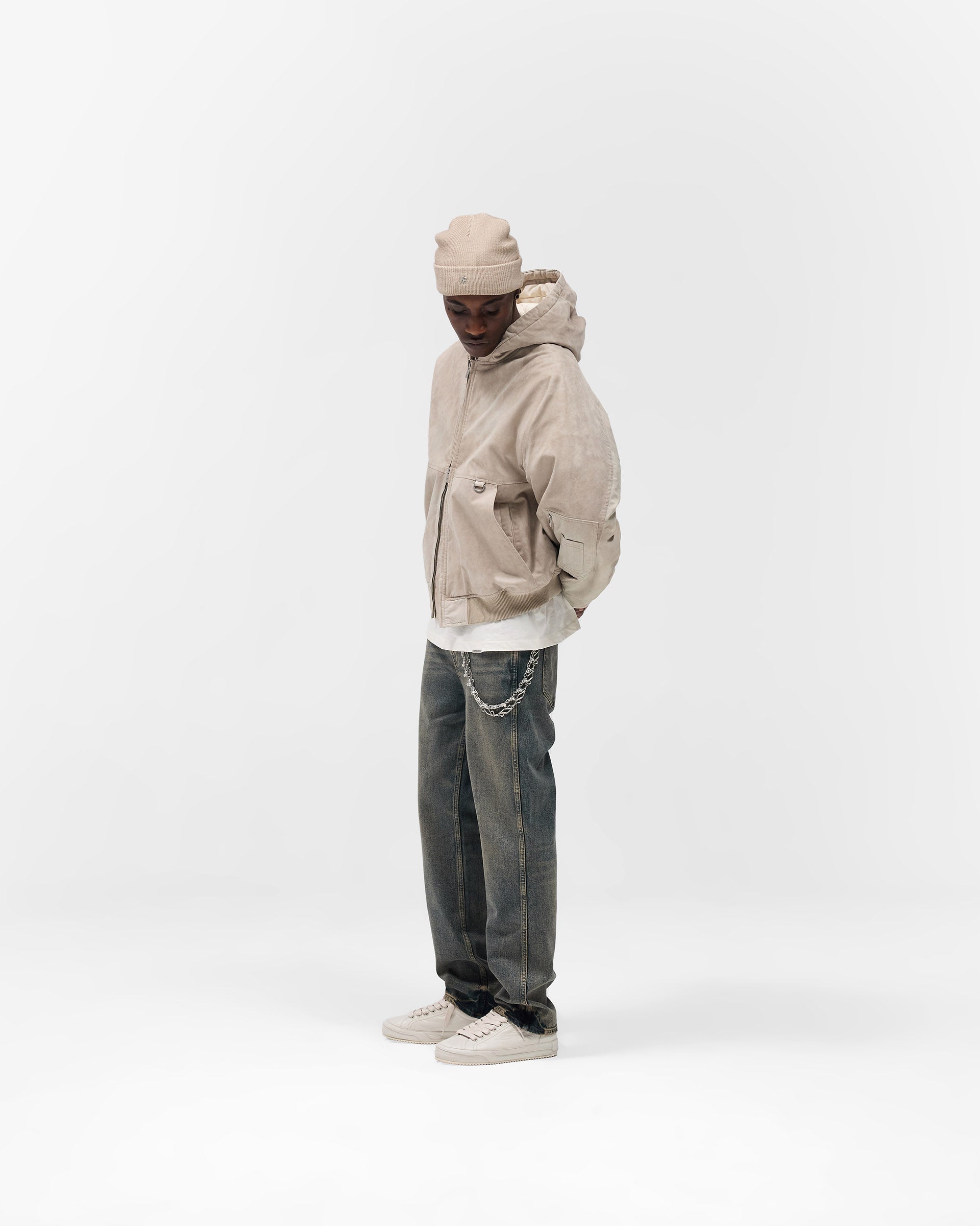Hooded Bomber - Beige