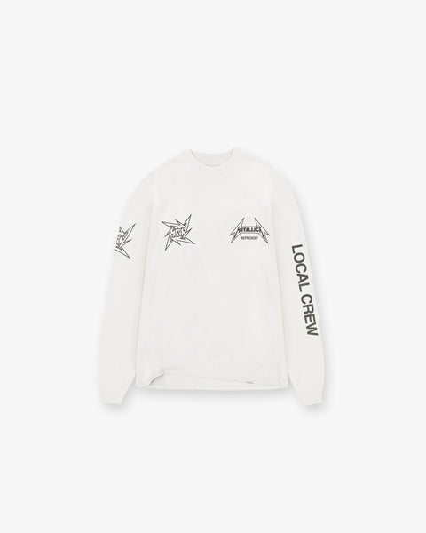 Metallica Local Crew Long Sleeve T-Shirt | Flat White | REPRESENT