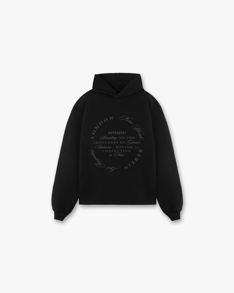 Season Tour Relaxed Hoodie | Jet Black | Represent Clo | REPRESENT CLO