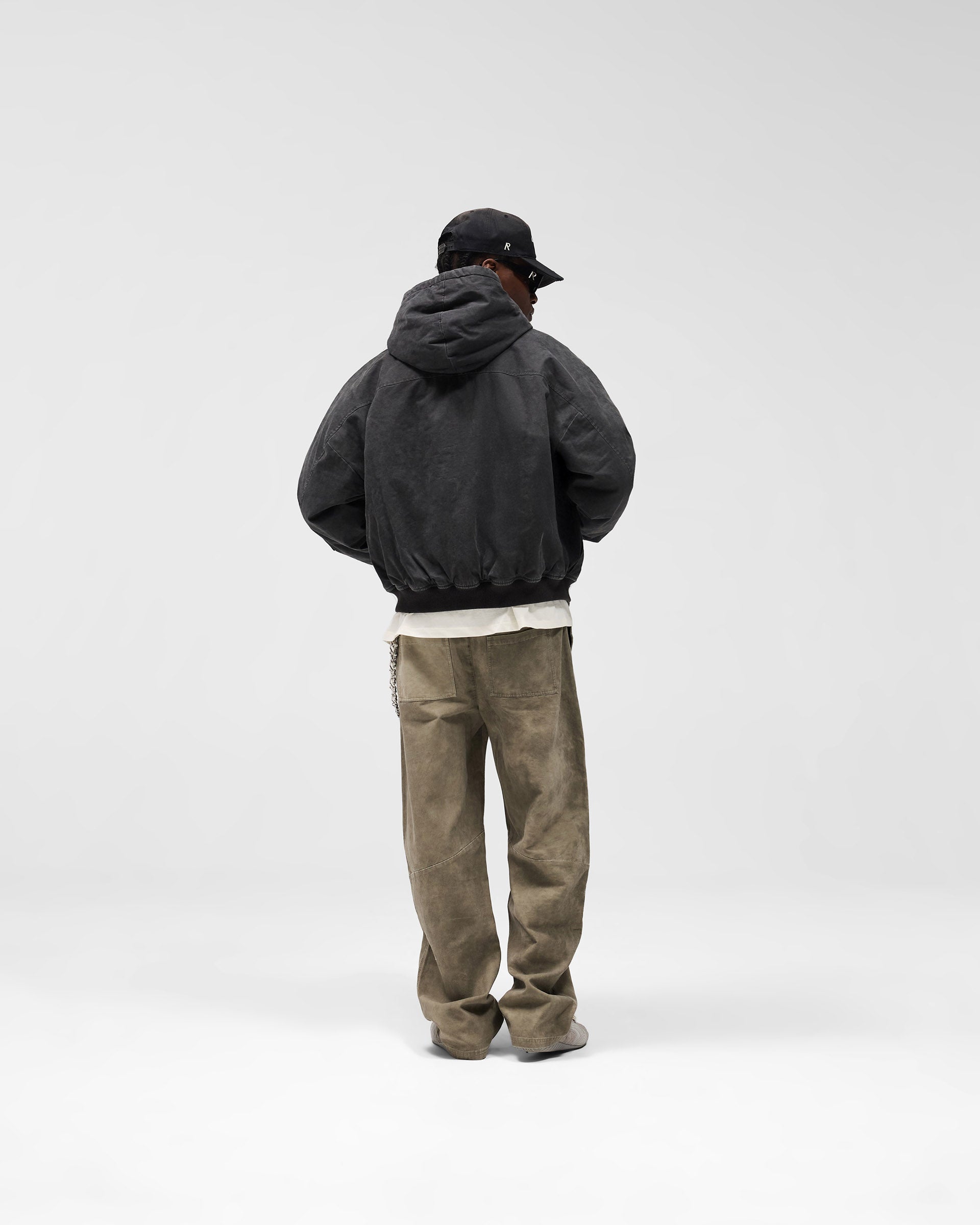Hooded Bomber - Washed Black