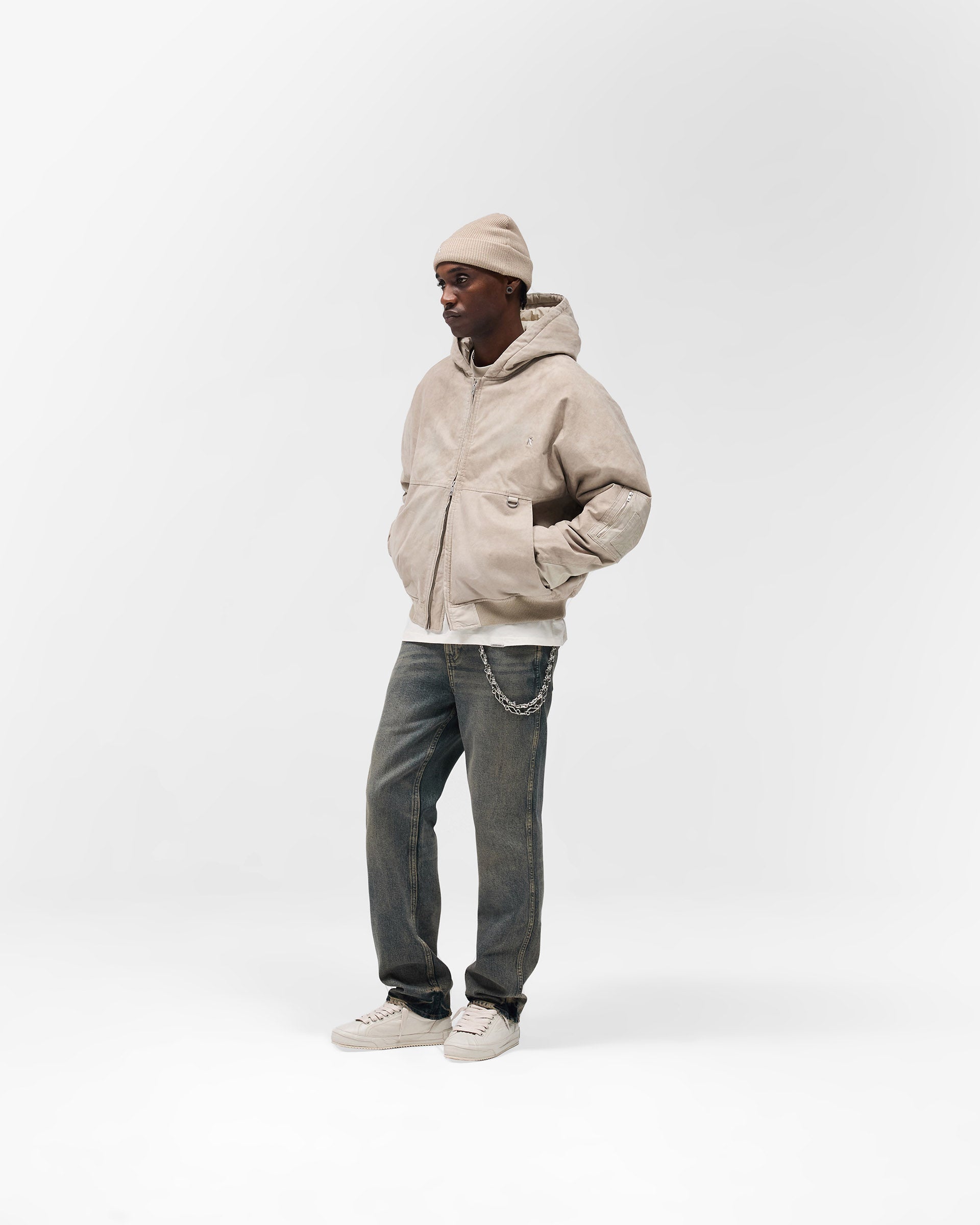 Hooded Bomber - Beige