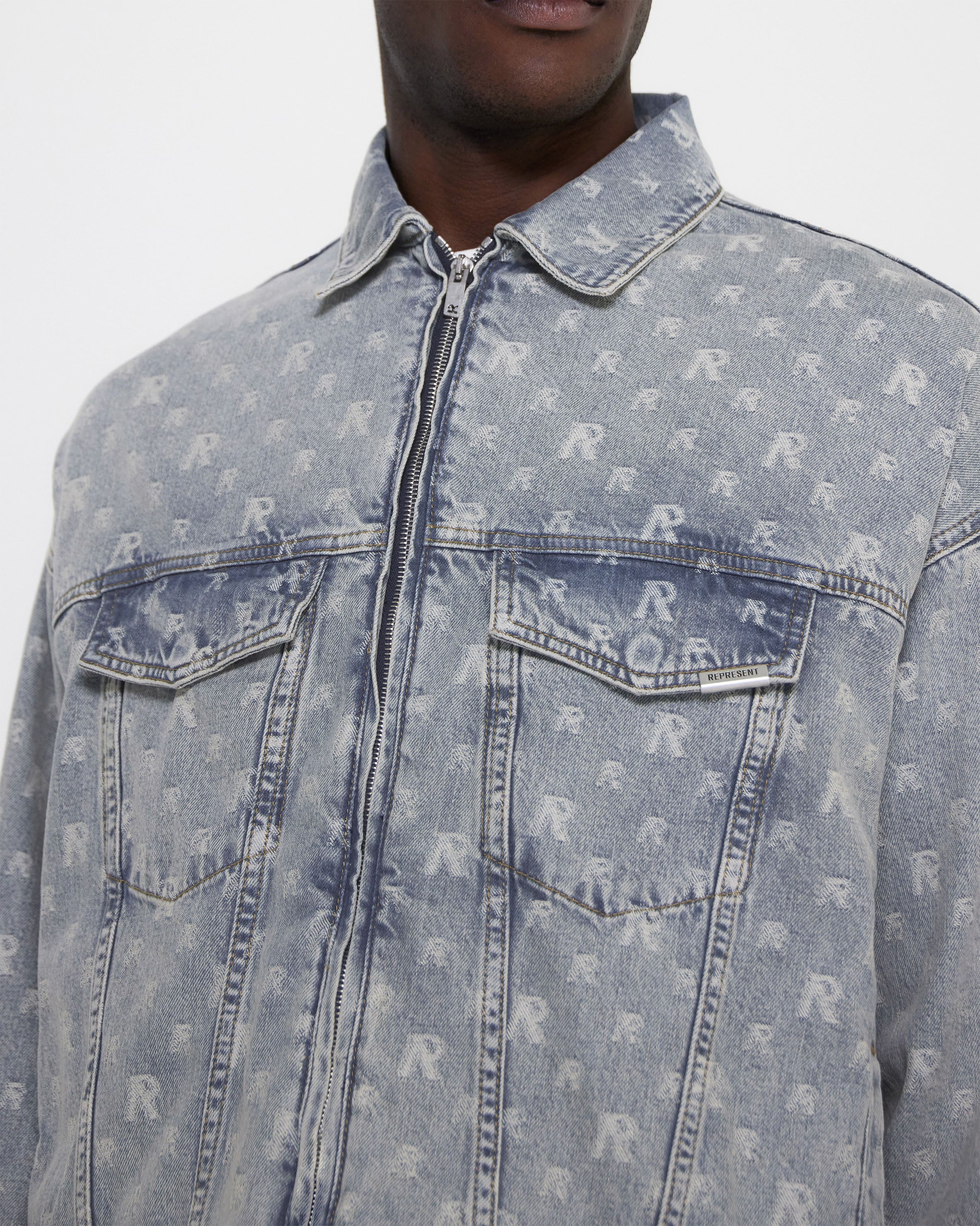 Monogram Denim Jacket | Stone Wash | REPRESENT CLO