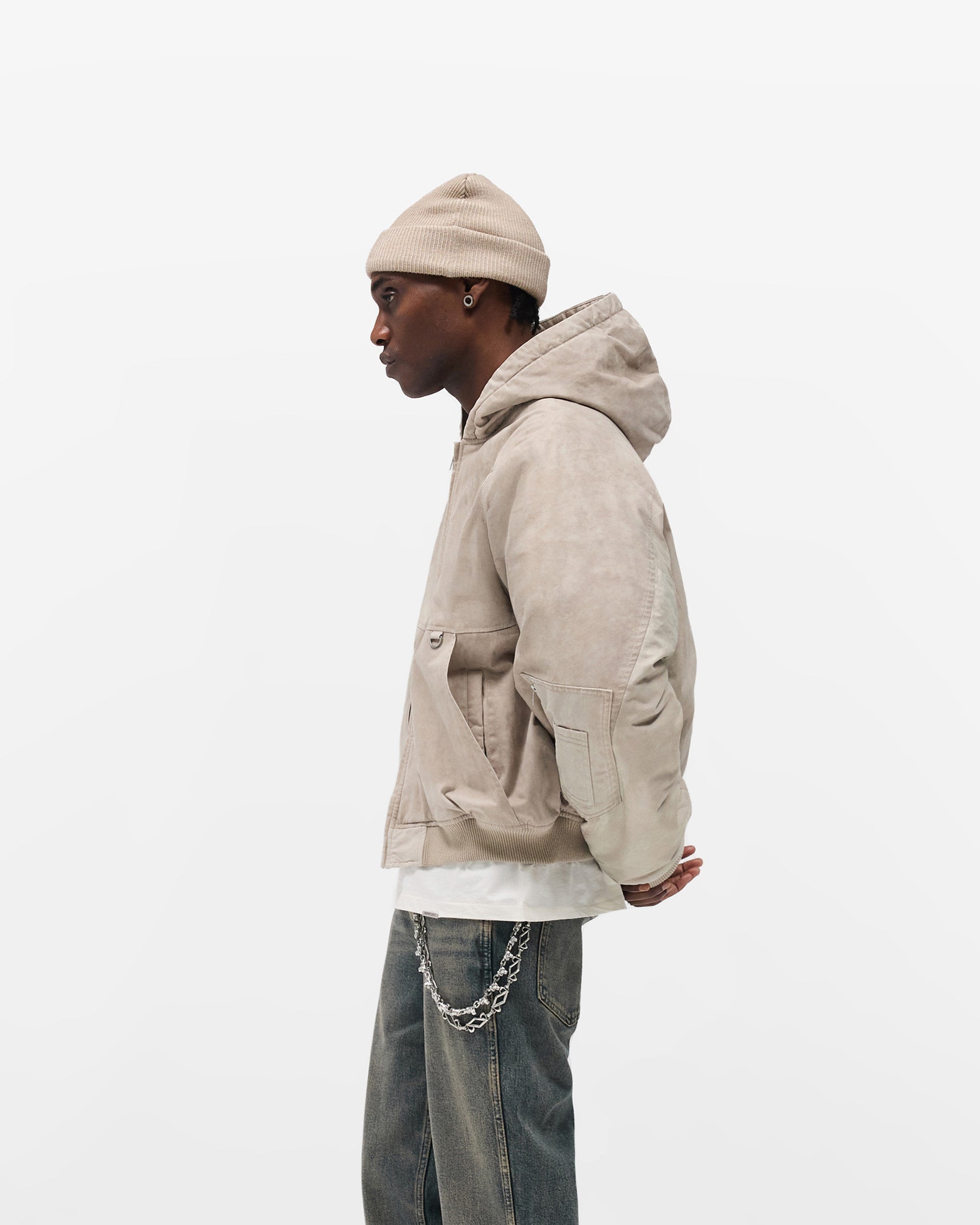 Hooded Bomber - Beige