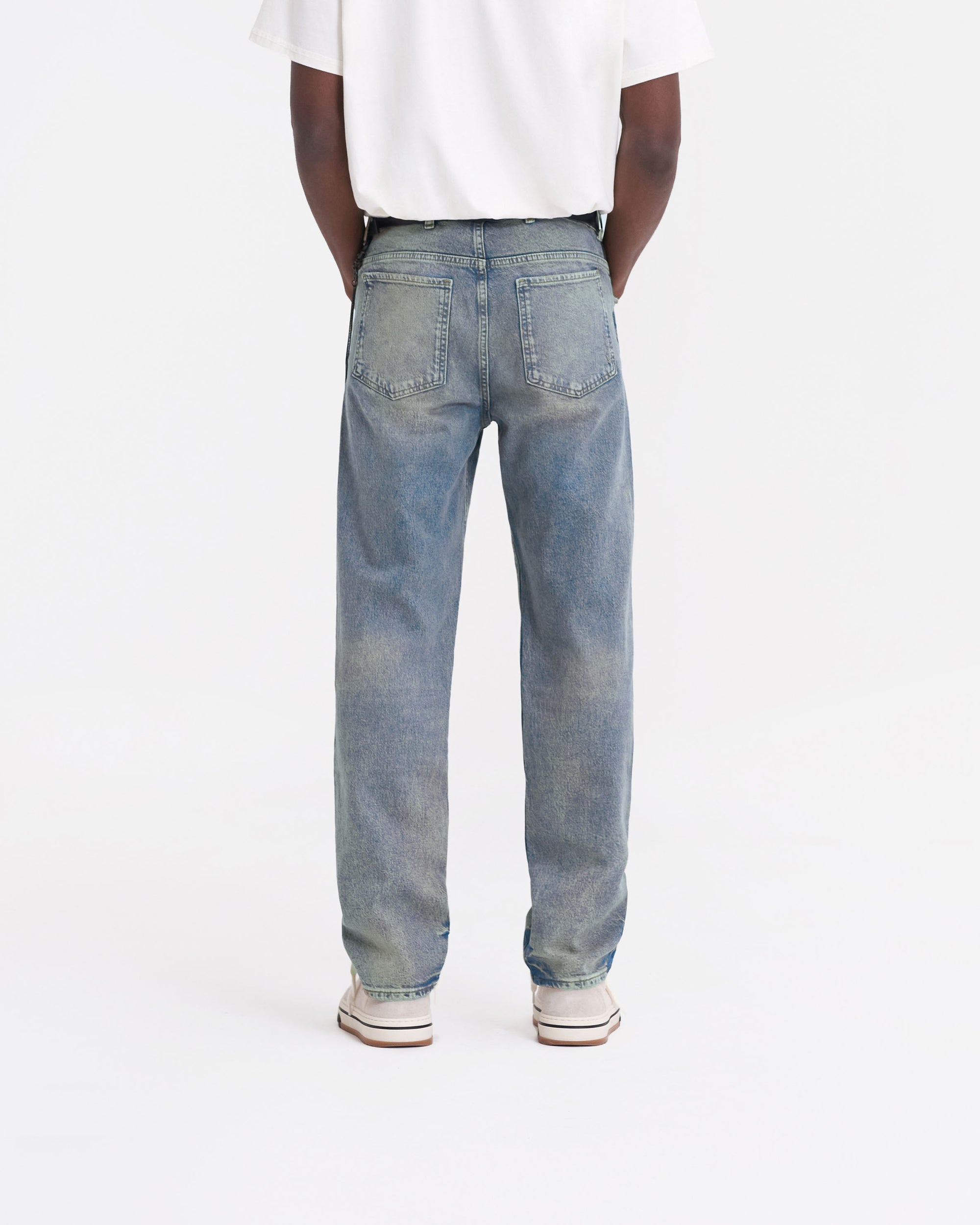 R2 Straight Leg Denim | Blue Cream Denim FW23 | Represent Clo