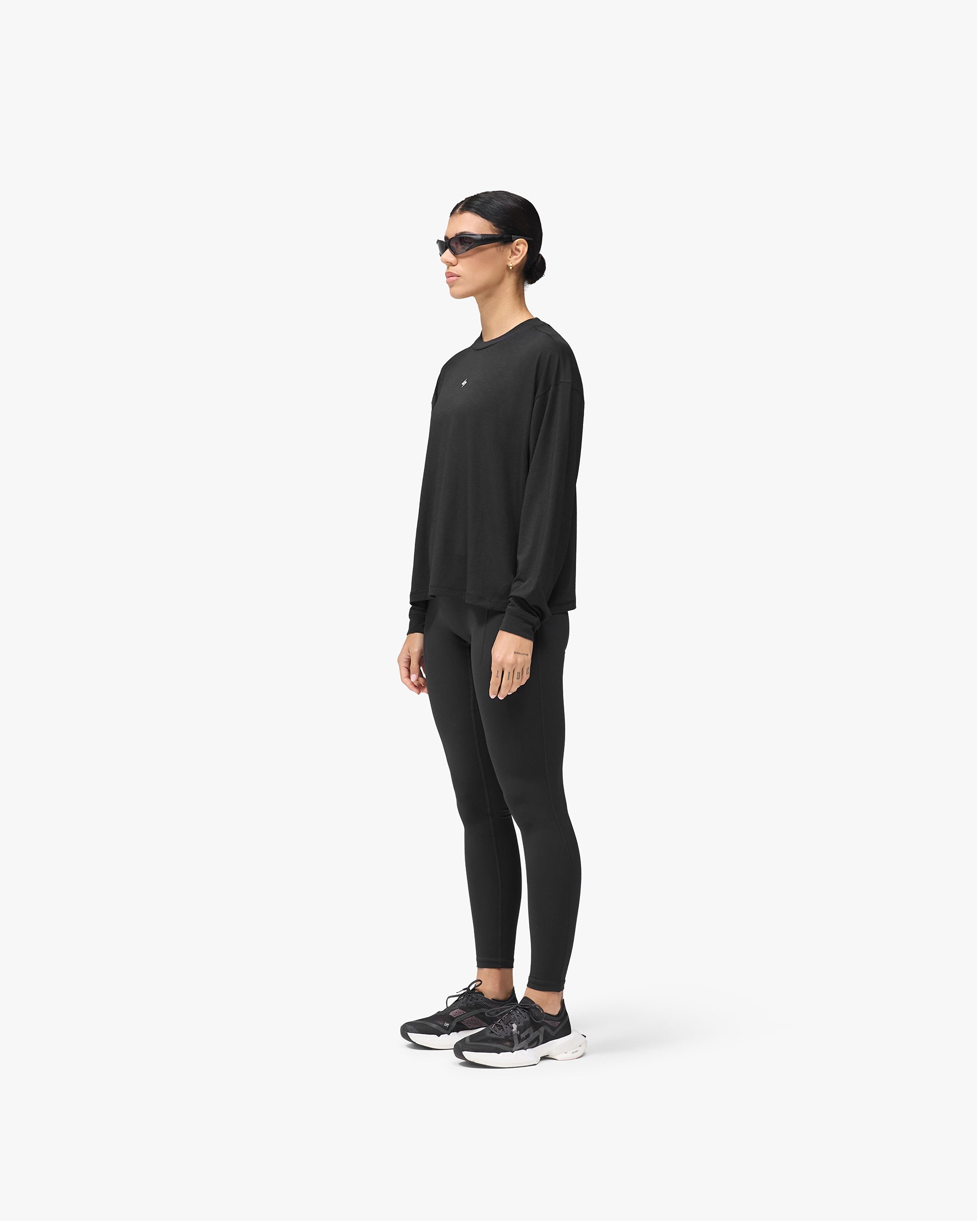 247 DNA Oversized Long Sleeve T-Shirt - Jet Black