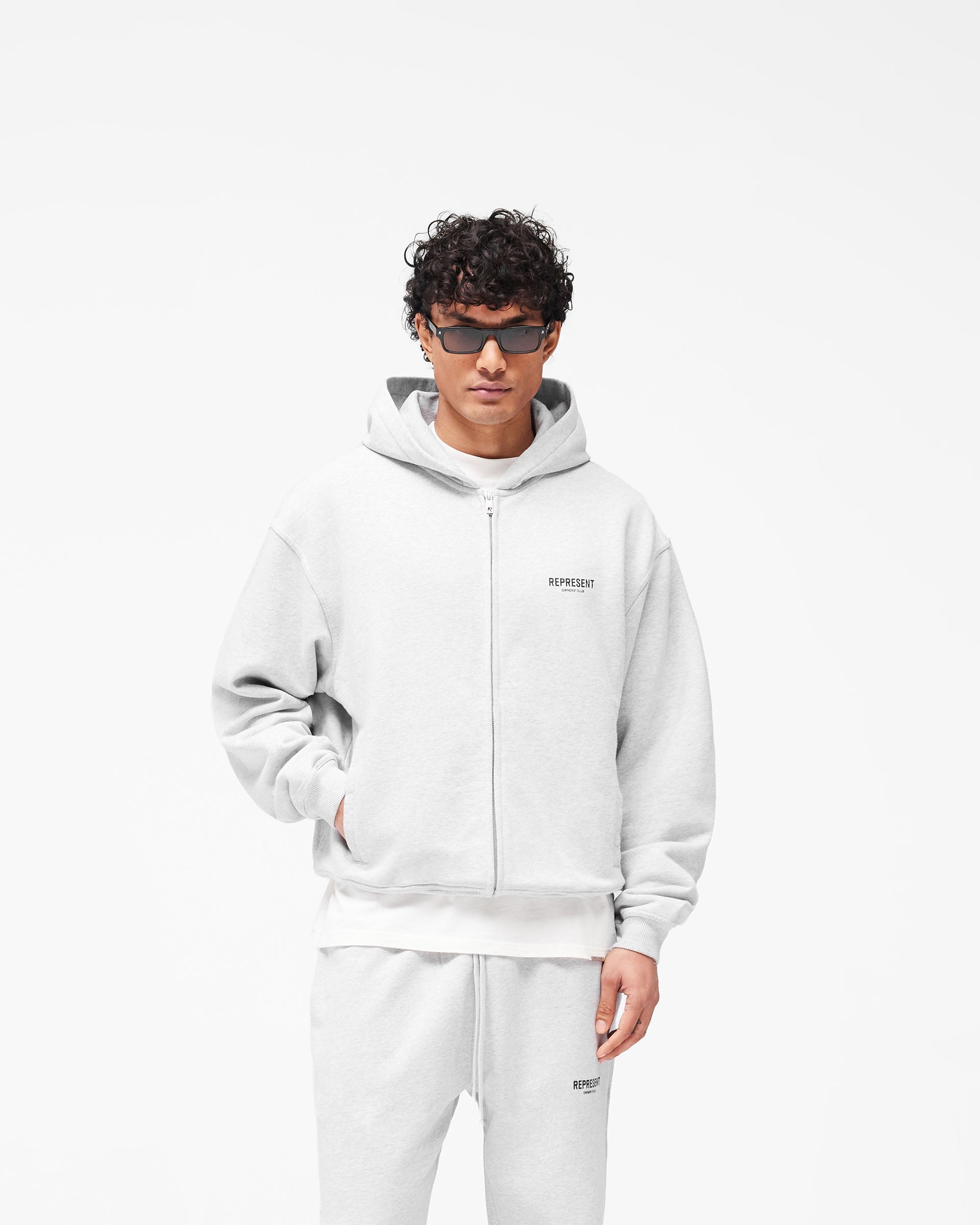 Owners' Club Zip Hoodie | Ash Grey | REPRESENT