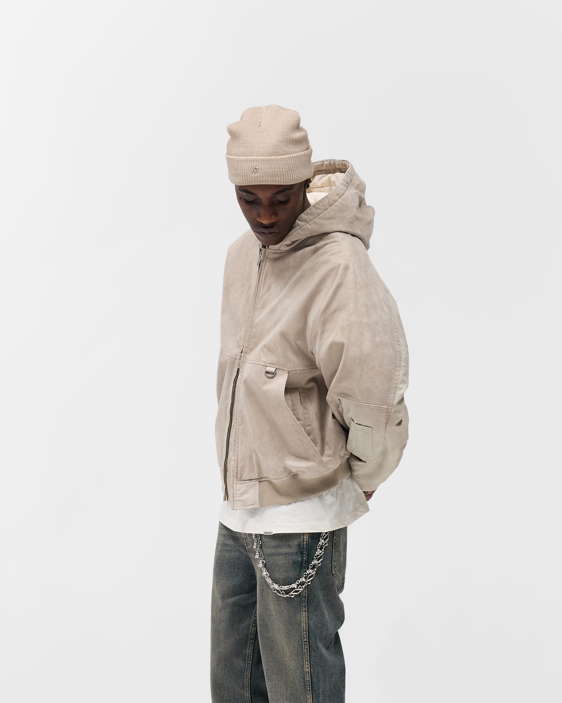 Hooded Bomber - Beige