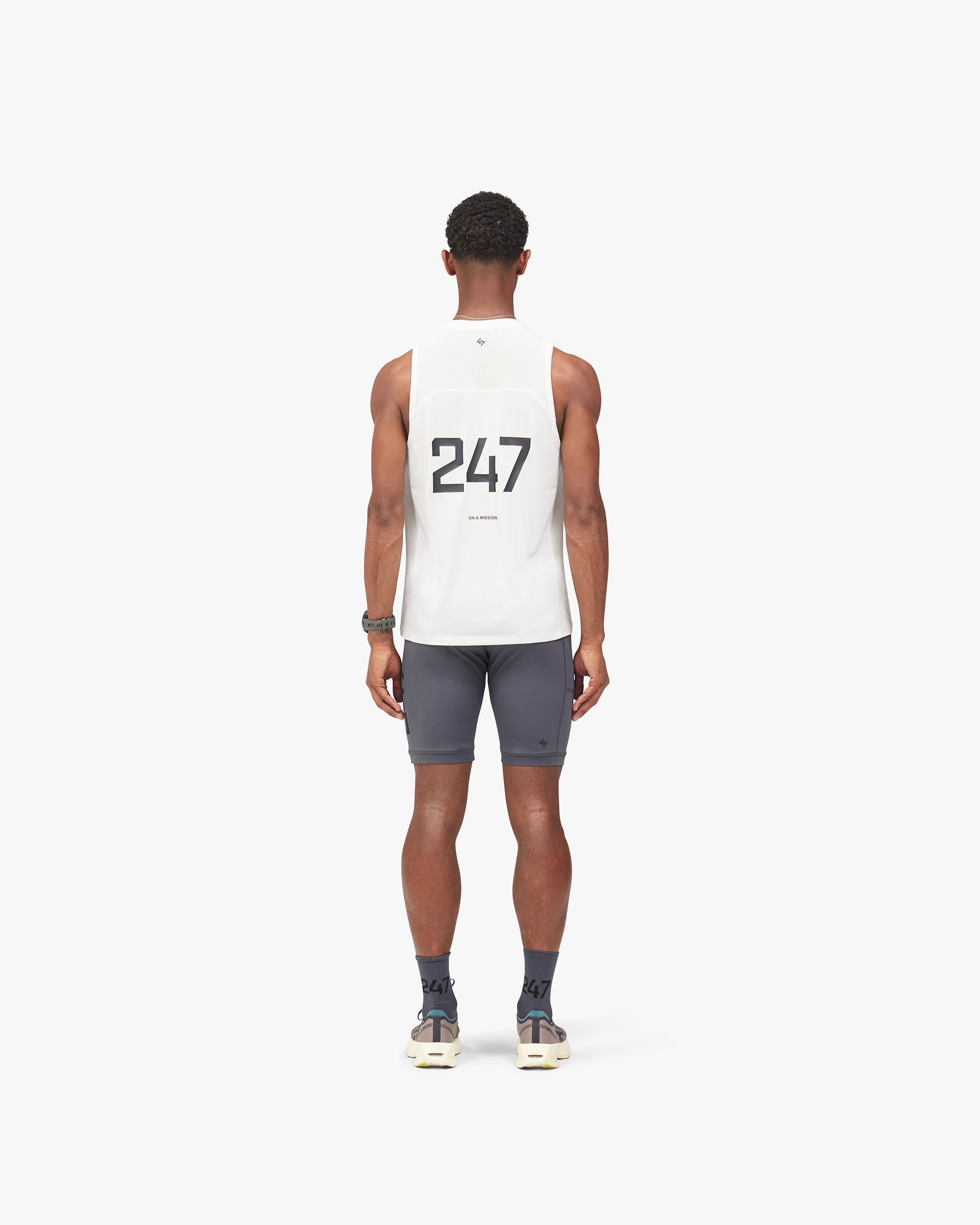 247 Numbers Tank - Flat White