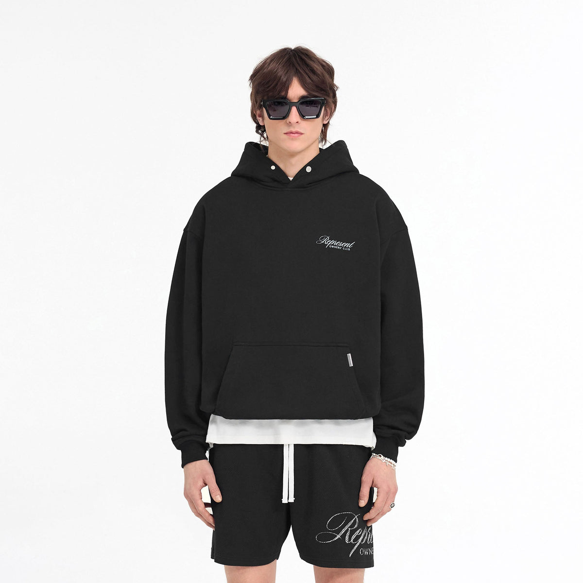 Represent Owners Club Script Hoodie | Black | REPRESENT CLO