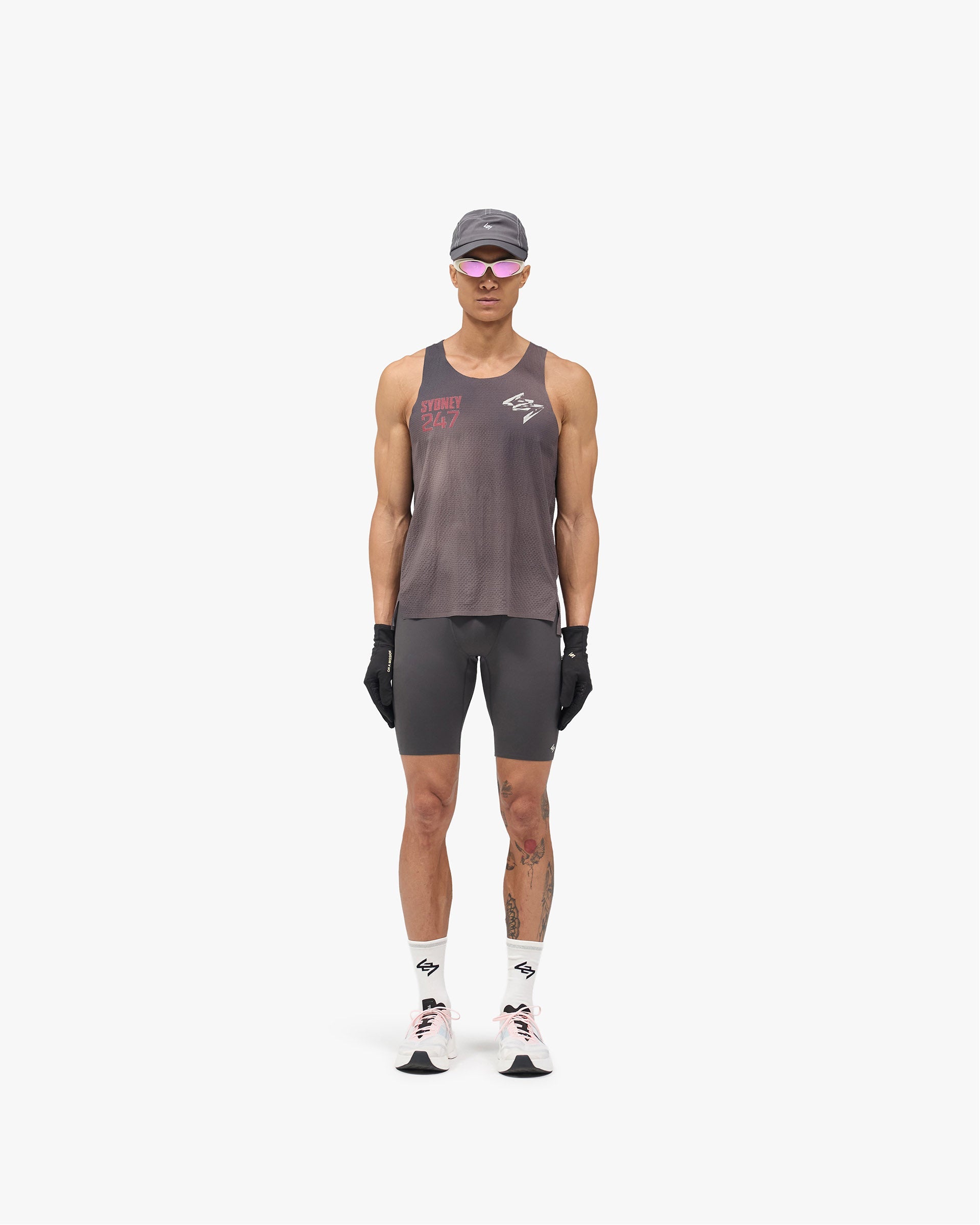247 Race Half Tight - Washed Grey