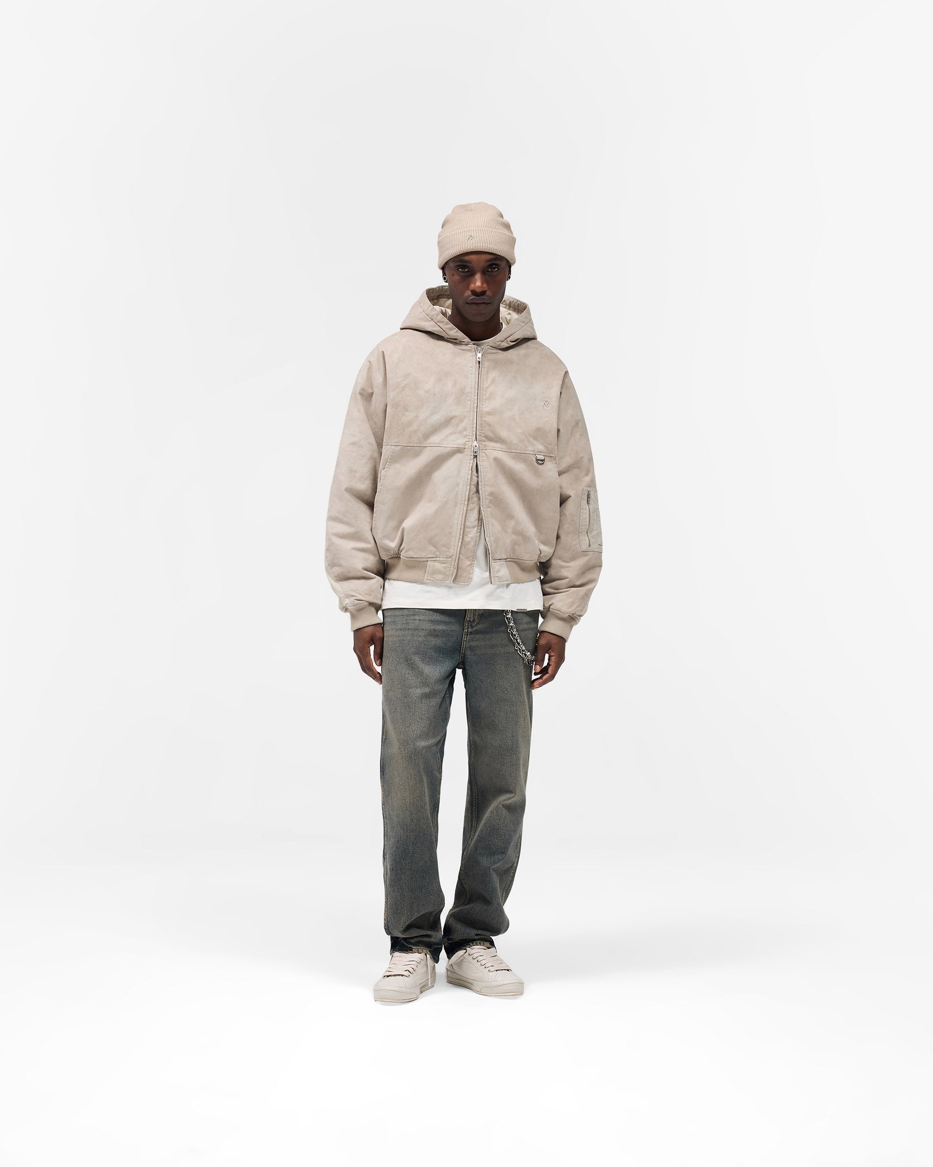 Hooded Bomber - Beige