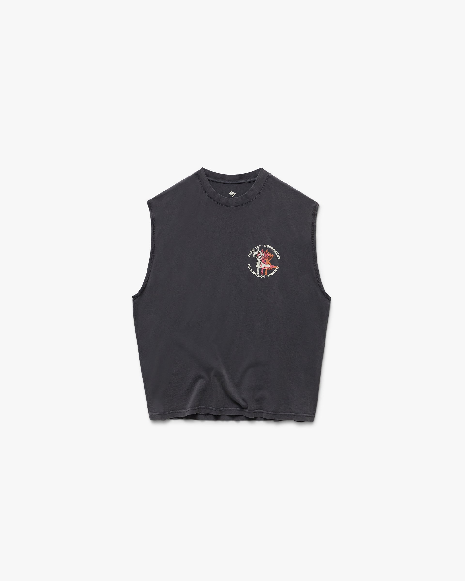 247 Torch Boxy Tank - Washed Black