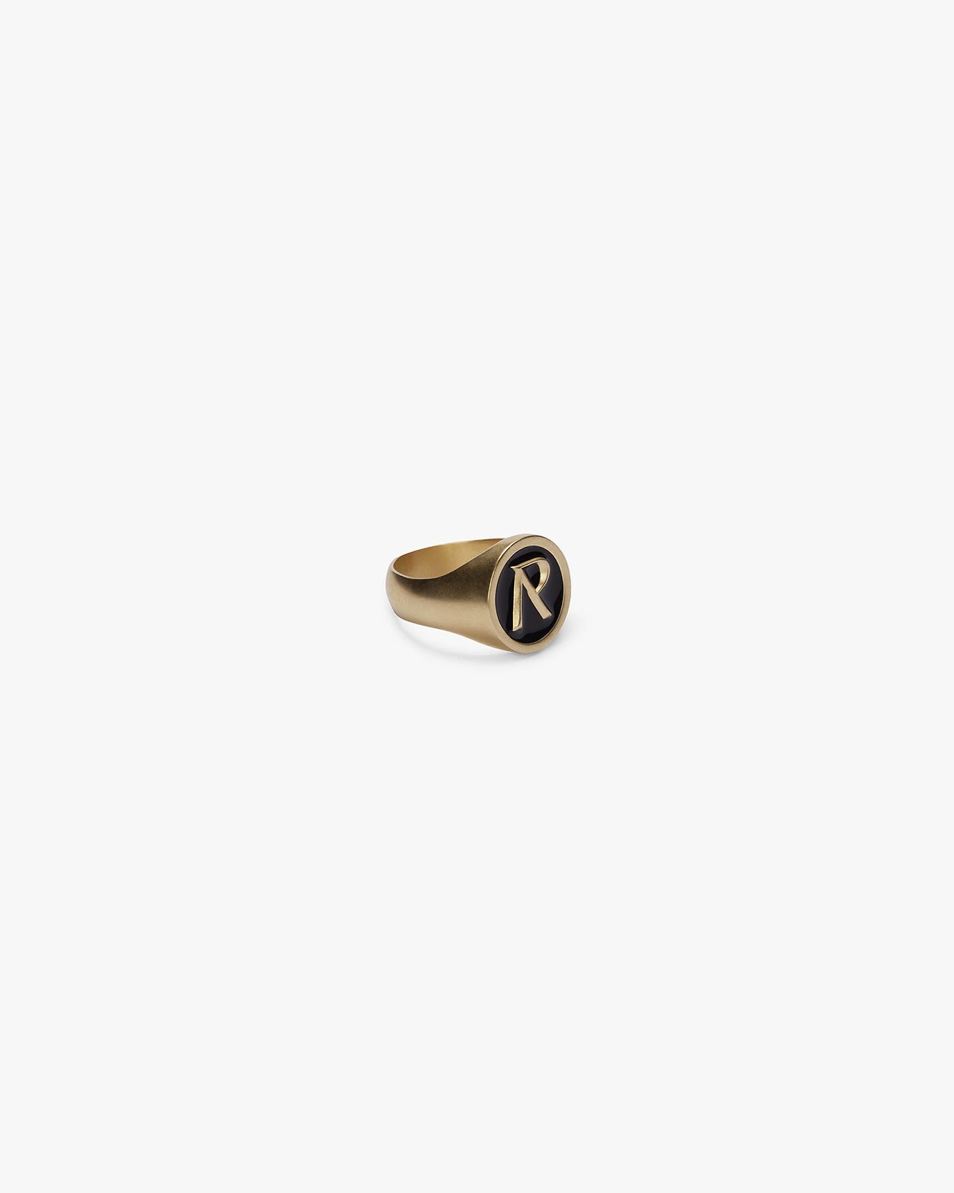 Initial Signet Ring | Brushed Gold Accessories SS23 | Represent Clo