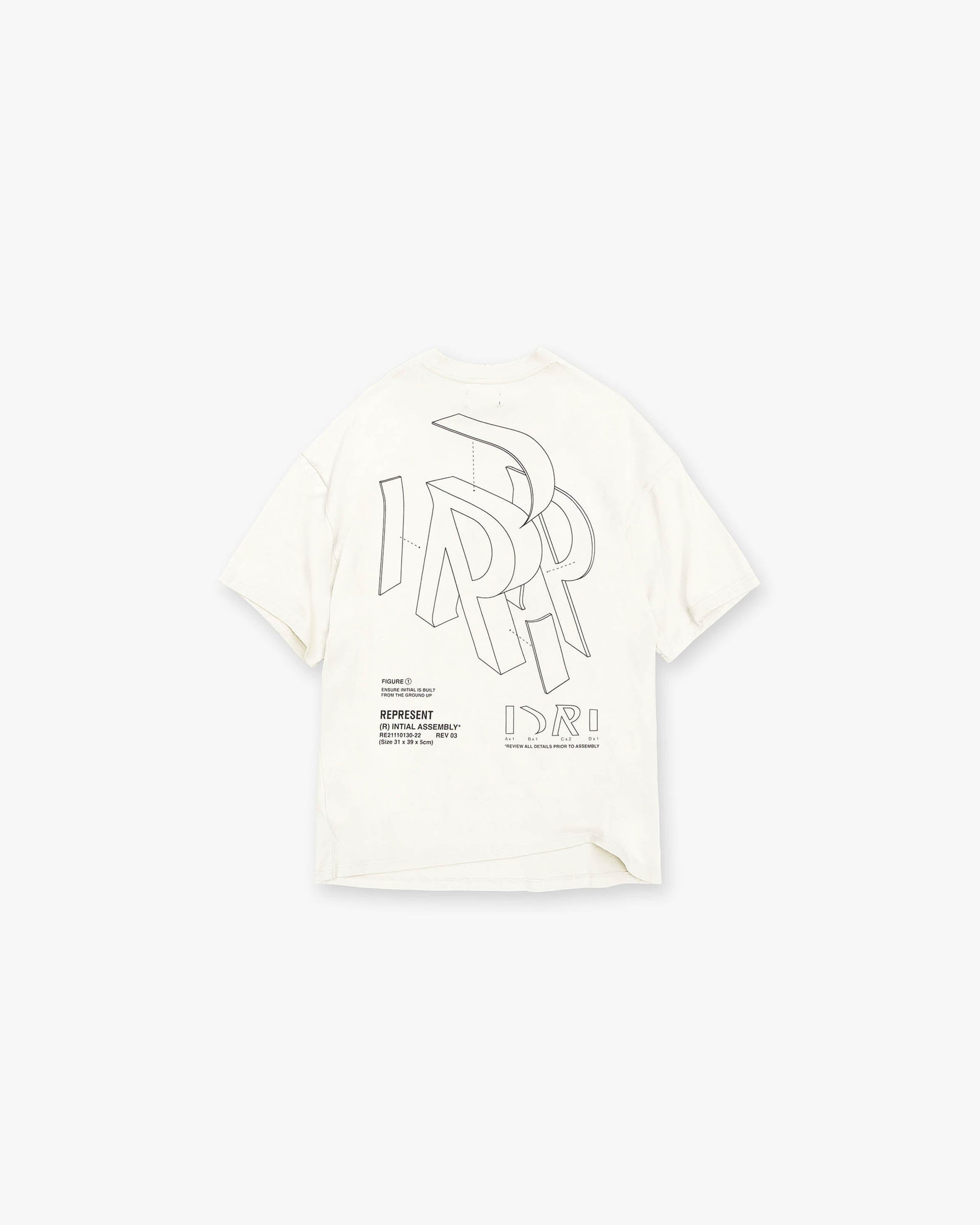 Initial Assembly Outline T-Shirt | Flat White T-Shirts SS23 | Represent Clo