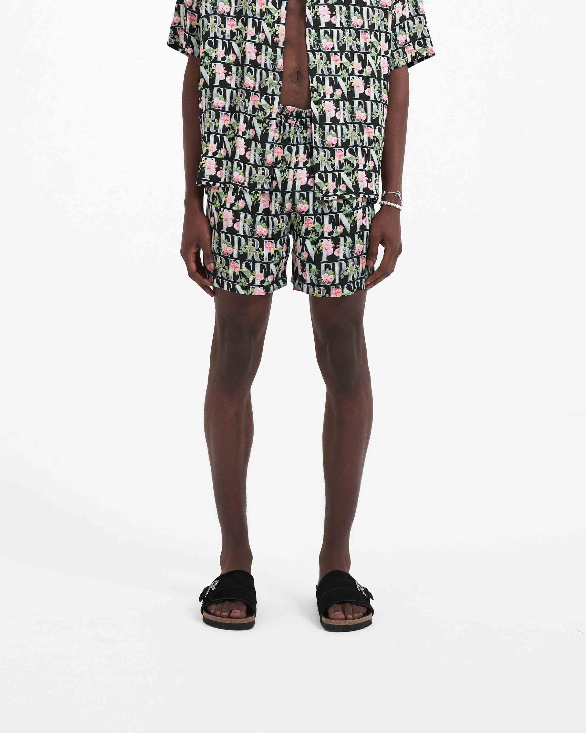 Floral Represent Shorts | Black Shorts SC23 | Represent Clo