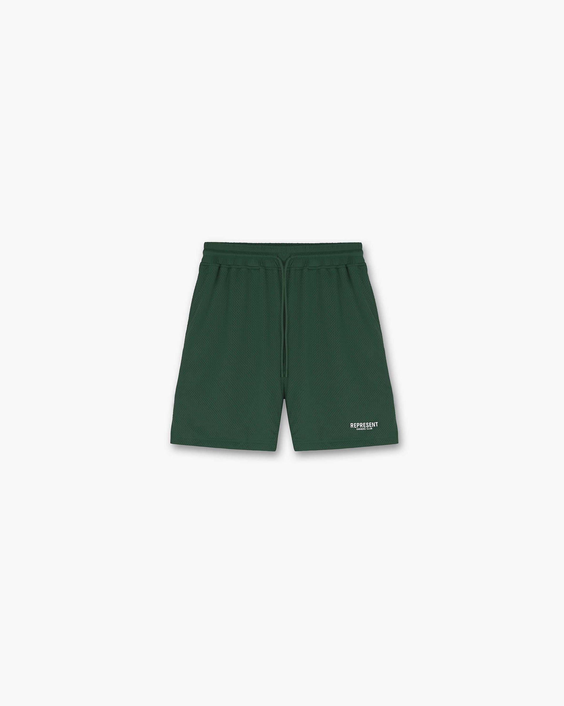 Represent Owners Club Mesh Shorts | Racing Green Shorts Owners Club | Represent Clo