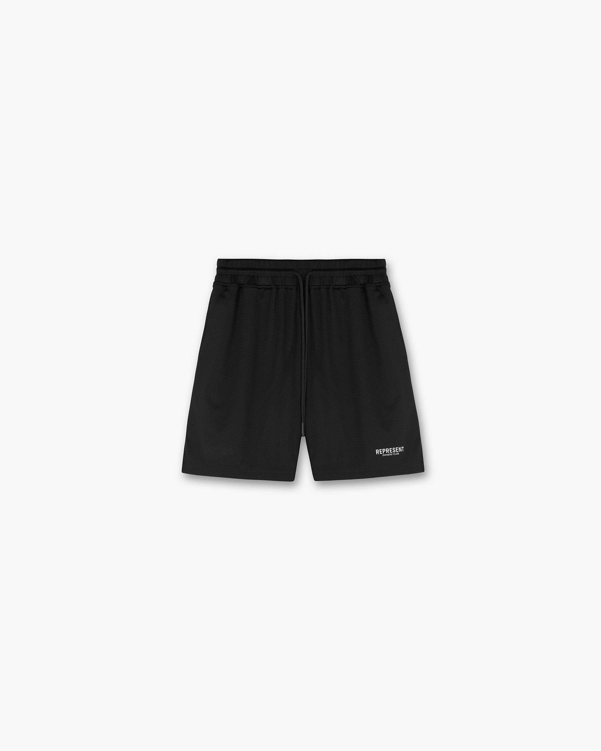Represent Owners Club Mesh Shorts | Black Shorts Owners Club | Represent Clo