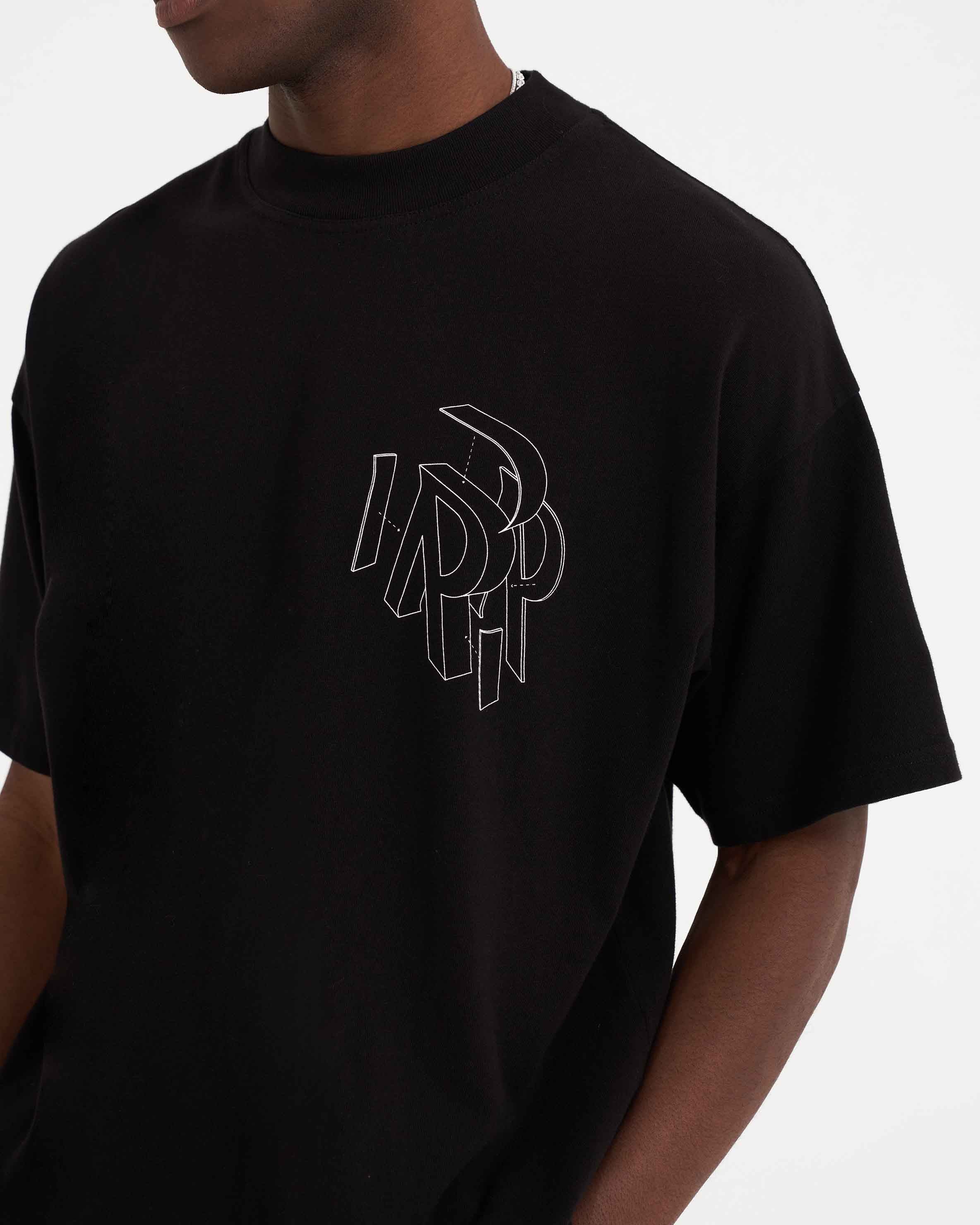 Initial Assembly Outline T-Shirt | Black | REPRESENT CLO