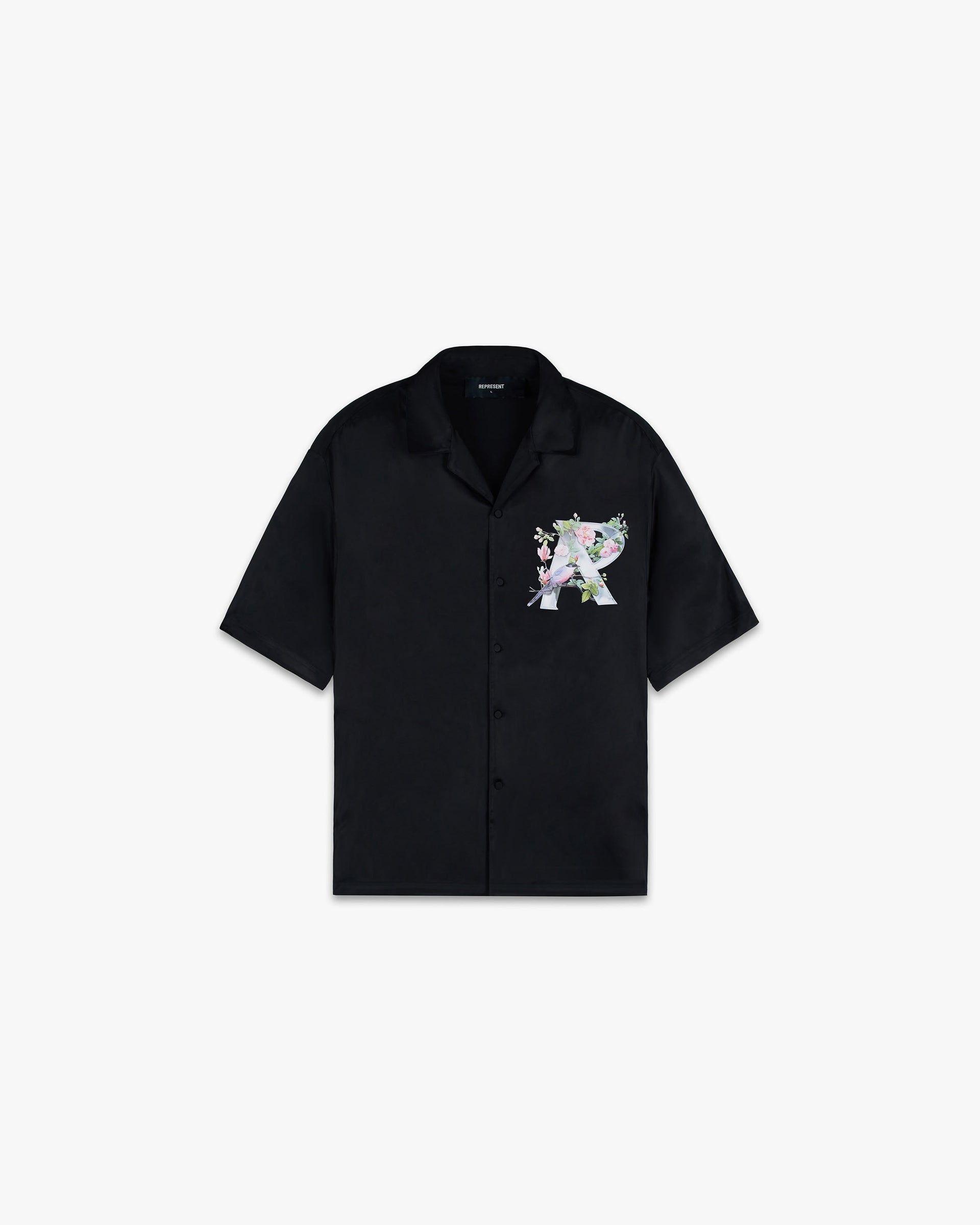 Floral Initial Shirt | Black Shirts SC23 | Represent Clo